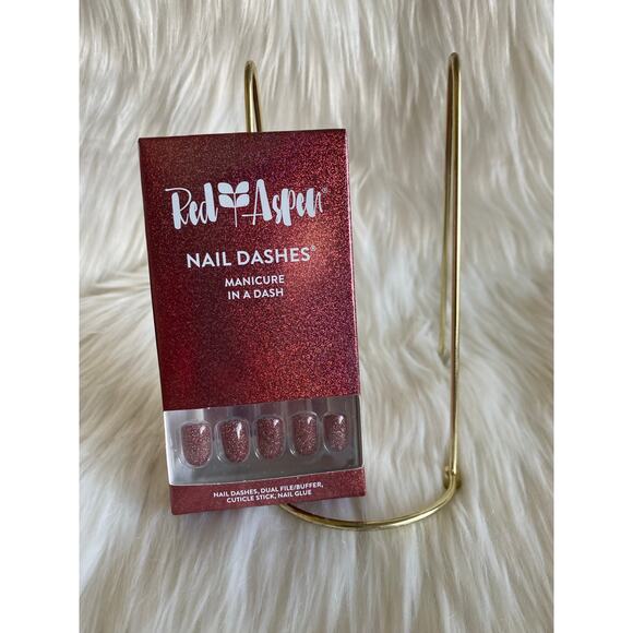 Red Aspen Nail Dashes- Mrs. Claws (Glittery Red Short Nail Dashes) - Picture 1 of 3